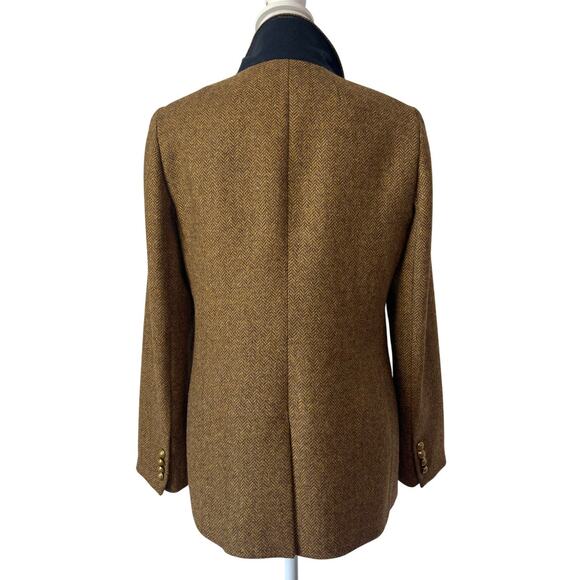 J.Crew Bristol Double Breasted Wool Herringbone Blazer Jacket Brown Size 6 - Picture 7 of 8